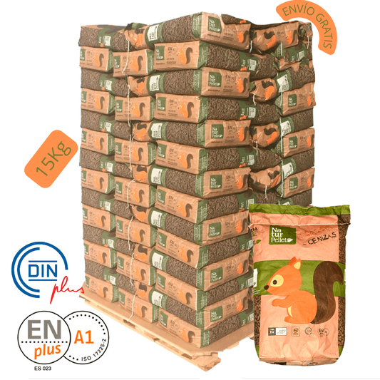 6 Palet de 462 Sacos certificado DIN ENplus A1 de 15 kg.